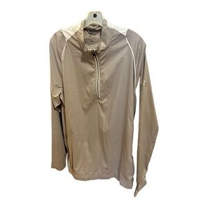 ADIDAS ClimaProof Grey White 1/4 Zip Wind Jacket Mens Size L Large